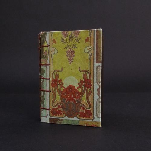 Art nouveau floral coptic bound journal cover