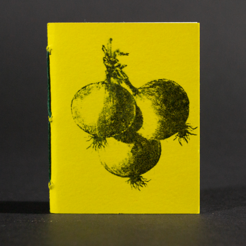 Yellow beets are on the cover of this mini pamphlet book