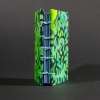 Spine view of blue coral batik mini Coptic book