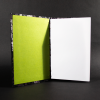 Spooky portraits quarto Coptic bound journal with green end pages and white cotton text pages